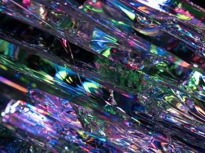 Close up of a crystal prism reflecting light